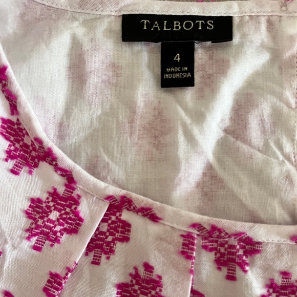 EUC Talbots magenta pink geometric print sleeveless top shirt blouse size 4 - Picture 4 of 6
